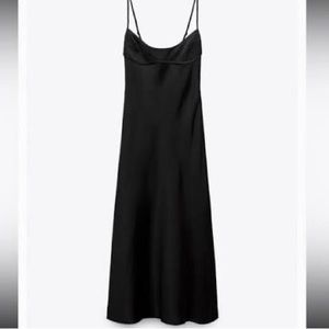 Zara Satin Effect Cutout Midi Dress, size small